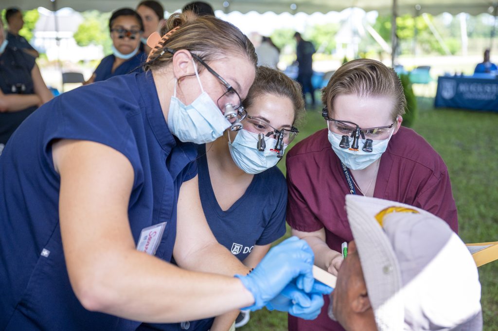 photo from article DCG students provide screenings at McCorkle Nurseries employee health fair